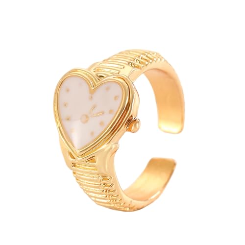 CPAOWEHF Geometrische Offene Ringe Handschmuck Fashion Ringe Herzformlegierungstextur Für Mode Enthusiasten Präsentieren Vintage Herz von CPAOWEHF