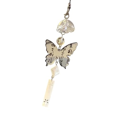CPAOWEHF Handgefertigte Winde Bells Telefonband Einzigartiger Schmetterling Anhänger Frauen Schmuck Acryl Textur Geeignet Für Mode Frauen Tasche Charme Accessoire von CPAOWEHF