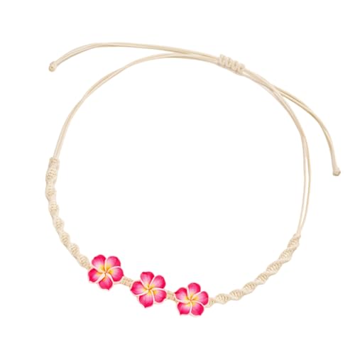 CPAOWEHF Handwerklich Gewebte Frangipani Halskette Bunt Polymere Tonblüten Tragbarer Schmuck Für Musikfestivals Freizeitbeschäftigung Urlaub Halskette Accessoire von CPAOWEHF