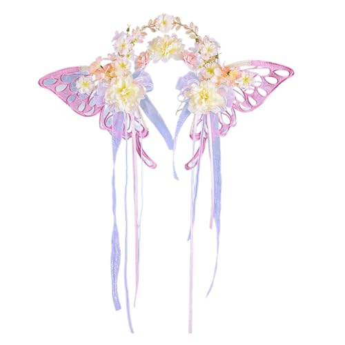 CPAOWEHF Handwerksseide Blumenkranz Mit Elegantem Quasten Accessoire Für Brautpartykleidung Und Traditionelle Festivals von CPAOWEHF
