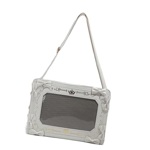 CPAOWEHF Itabag Umhängetasche mit Anime-Display, Handtasche, für Damen und Mädchen, transparent, weiß, One Size CPAOWEHF Itabag Umhängetasche mit Anime-Display, Handtasche, für Damen und Mädchen, transparent, weiß, One Size von CPAOWEHF