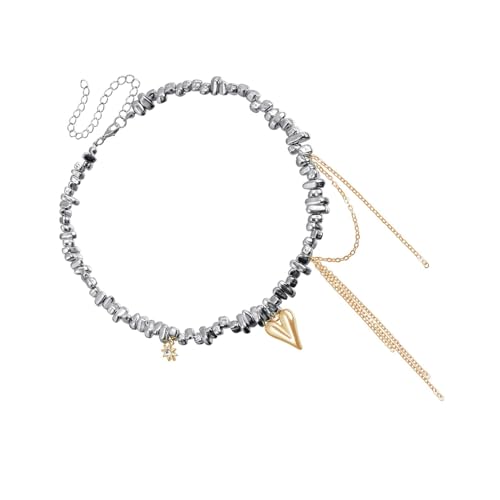 CPAOWEHF Legierter Herz Quasten Anheitige Halskette Trendy Heart Quasten Halskette Mit Unkonventionellem Perlenmuster Für Parteien Legierung CPAOWEHF Legierter Herz Quasten Anheitige Halskette Trendy Heart Quasten Halskette Mit Unkonventionellem Perlenmuster Für Parteien Legierung von CPAOWEHF