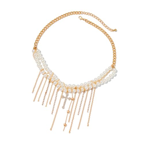 CPAOWEHF Minimalistische Quasten Anhänger Halskette Vielseitiger Styling Tag Zu Nacht Outfit Enhancer Komfortable Schmuckzubehör Modische Abend Halskette von CPAOWEHF