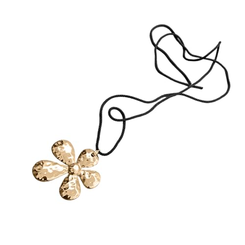 CPAOWEHF Modische Schlüsselbeutelkette Halskette Stylische Blüte Anhänger Halshain Zauberschloss Kette Frauen Ornament Metall Strukturierte Charm Halskette von CPAOWEHF