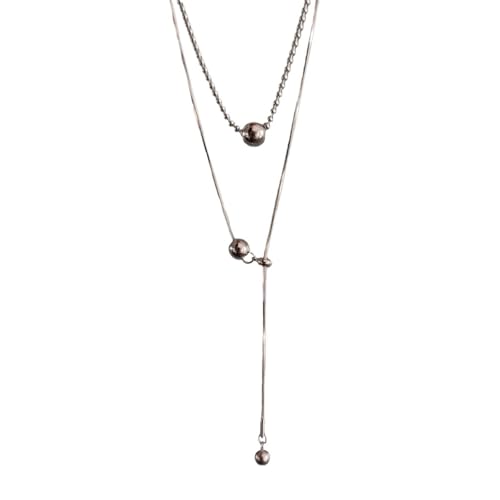 CPAOWEHF Multifirtional Silber Perlen Halskette Verstellbare Kettenkette Edelstahl Textur Für Verschiedene Gelegenheiten Und Outfits Trendy Für Modeliebhaber CPAOWEHF Multifirtional Silber Perlen Halskette Verstellbare Kettenkette Edelstahl Textur Für Verschiedene Gelegenheiten Und Outfits Trendy Für Modeliebhaber von CPAOWEHF