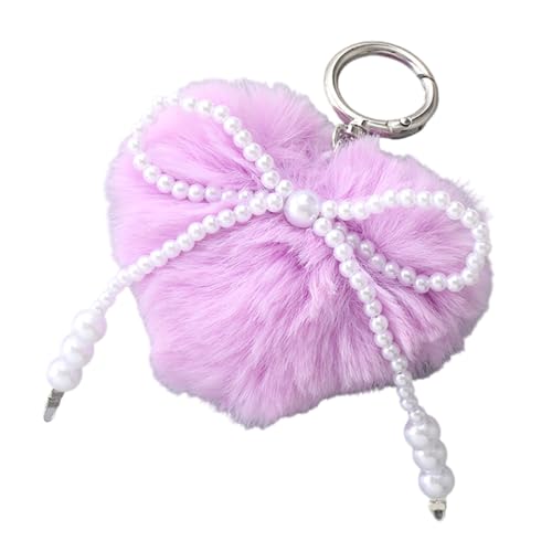CPAOWEHF POMS POMS Keychains Kunstpelze Ballschlüsselkäse Autokettenschlüsselringe Weiche Plüsch Pompoms Schlüsselring Handtasche Anhänger Charm Zubehör Handtasche Tosed Bag Anhänger von CPAOWEHF