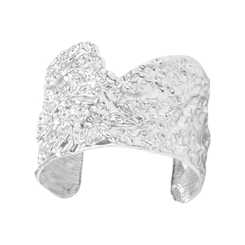 CPAOWEHF Punk Metall V Schnitt Strukturierter Eisen Bangel Nervöses Design Statement Schmuck VALDED Lücken Strukturierte Armband Für Männer Und Frauen Metall Unisex Armband von CPAOWEHF