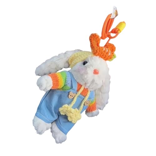 CPAOWEHF Regenbogen Karotten Kaninchen Keychain Weiche Plüschschlüsselkette Tieranhänger Schlüsselring Hängende Dekoration Stylischer Tasche Charme von CPAOWEHF