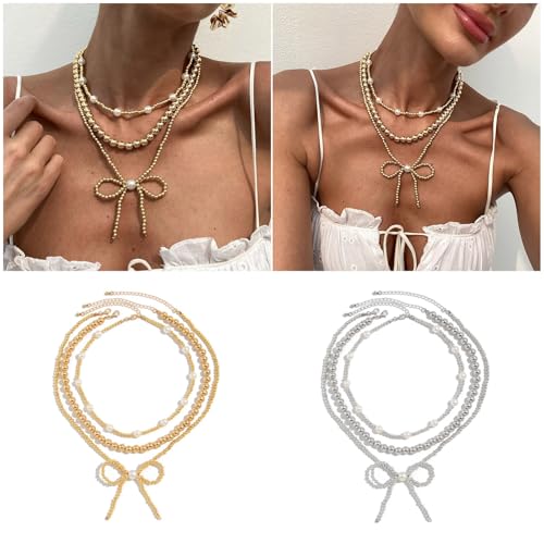 CPAOWEHF Schöne Perlen Halskette Mit Zarten Bowknot Anhänger Anmutige Perlen Halskette Für Frauen Mädchen Frauen Modeschmuck CPAOWEHF Schöne Perlen Halskette Mit Zarten Bowknot Anhänger Anmutige Perlen Halskette Für Frauen Mädchen Frauen Modeschmuck von CPAOWEHF