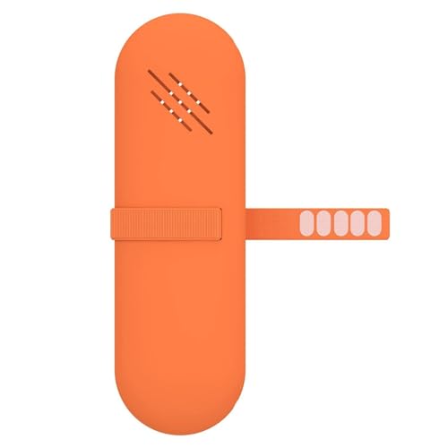 CPAOWEHF Silikon-Make-up-Pinselhalter, tragbare Reise-Make-up-Pinsel-Tasche für Frauen und Mädchen, Kosmetikpinsel, Orange, Normal von CPAOWEHF