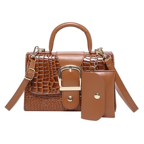 CPAOWEHF Stilvolle 2 Stück Geprägte Texturumhängetasche Und Handheld Geldbörse Pu Schaumhandbody Crossbody Taschen Für Tägliche Nutzung Büro Dame Tasche von CPAOWEHF
