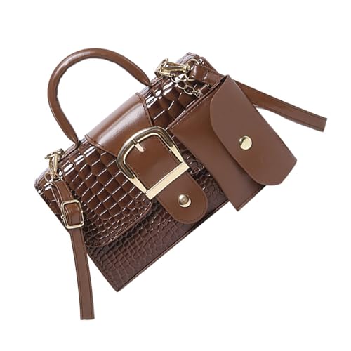 CPAOWEHF Stilvolle 2 Stück Geprägte Texturumhängetasche Und Handheld Geldbörse Pu Schaumhandbody Crossbody Taschen Für Tägliche Nutzung Büro Dame Tasche von CPAOWEHF