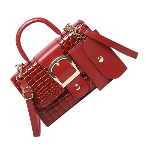 CPAOWEHF Stilvolle 2 Stück Geprägte Texturumhängetasche Und Handheld Geldbörse Pu Schaumhandbody Crossbody Taschen Für Tägliche Nutzung Büro Dame Tasche von CPAOWEHF