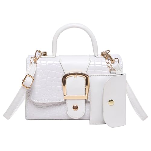 CPAOWEHF Stilvolle 2 Stück Geprägte Texturumhängetasche Und Handheld Geldbörse Pu Schaumhandbody Crossbody Taschen Für Tägliche Nutzung Büro Dame Tasche von CPAOWEHF
