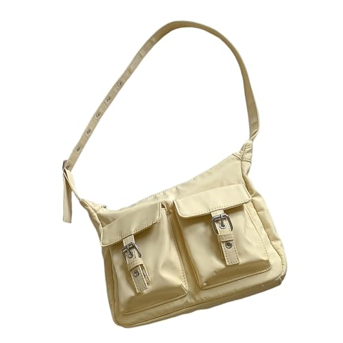CPAOWEHF Stilvolle Nylon-Achseltasche für Damen und Mädchen, praktische Umhängetasche, verstellbarer Riemen, Schultertasche, für tägliche Aktivitäten, täglichen Gebrauch, Knödeltaschen, gelb, One Size CPAOWEHF Stilvolle Nylon-Achseltasche für Damen und Mädchen, praktische Umhängetasche, verstellbarer Riemen, Schultertasche, für tägliche Aktivitäten, täglichen Gebrauch, Knödeltaschen, gelb, One Size von CPAOWEHF
