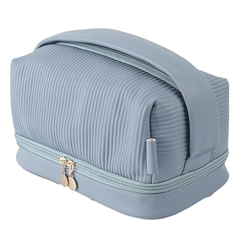 CPAOWEHF Toast-Make-up-Tasche, Kosmetiktasche, Make-up-Tasche, Strand, Reisen, Kulturbeutel für Frauen und Mädchen, blau, L von CPAOWEHF