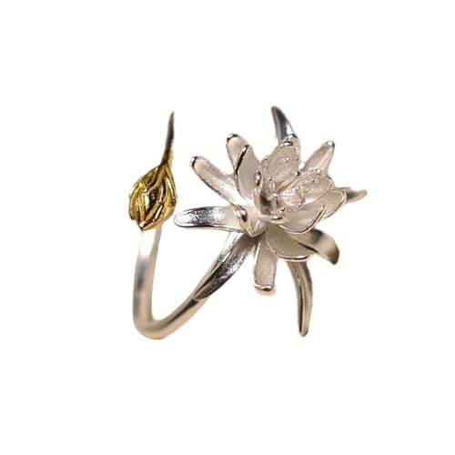 CPAOWEHF Tragbare Frauenverstellbare Ringe Basteln In Robusten Leichtmetallmaterialien Mit Nachtblühungen Cereus Blumen Stilvolle Outfits Einzigartige Blumenringe von CPAOWEHF