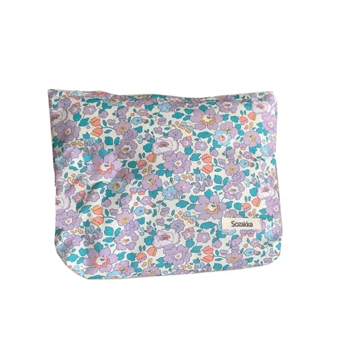 CPAOWEHF Tragbare Reise-Kulturbeutel, Make-up-Tasche, Blumendruck, Kosmetik, großes Fassungsvermögen, legerer Aufbewahrungshalter für Damen und Mädchen, 6, Normal CPAOWEHF Tragbare Reise-Kulturbeutel, Make-up-Tasche, Blumendruck, Kosmetik, großes Fassungsvermögen, legerer Aufbewahrungshalter für Damen und Mädchen, 6, Normal von CPAOWEHF