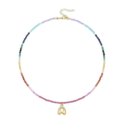 CPAOWEHF Verstellbarer Regenbogen Brudel Brepuld Letter Halskette Mit Farbenfrohen Edelsteinen Perlen 14K Gold Plattiert Strandschmuck Accessoire Frauen Farbenfrohe Strandschmuck CPAOWEHF Verstellbarer Regenbogen Brudel Brepuld Letter Halskette Mit Farbenfrohen Edelsteinen Perlen 14K Gold Plattiert Strandschmuck Accessoire Frauen Farbenfrohe Strandschmuck von CPAOWEHF