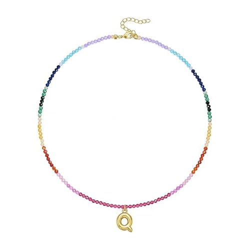 CPAOWEHF Verstellbarer Regenbogen Brudel Brepuld Letter Halskette Mit Farbenfrohen Edelsteinen Perlen 14K Gold Plattiert Strandschmuck Accessoire Frauen Farbenfrohe Strandschmuck CPAOWEHF Verstellbarer Regenbogen Brudel Brepuld Letter Halskette Mit Farbenfrohen Edelsteinen Perlen 14K Gold Plattiert Strandschmuck Accessoire Frauen Farbenfrohe Strandschmuck von CPAOWEHF