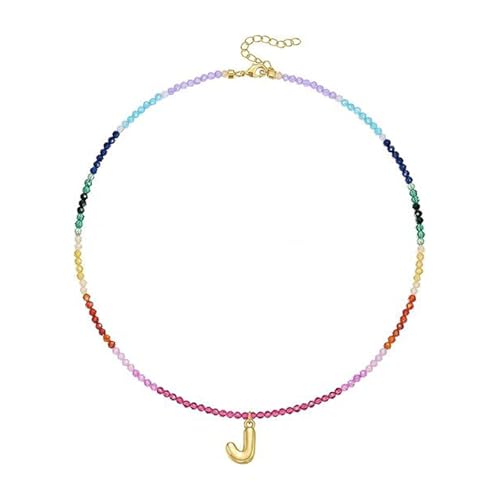 CPAOWEHF Verstellbarer Regenbogen Brudel Brepuld Letter Halskette Mit Farbenfrohen Edelsteinen Perlen 14K Gold Plattiert Strandschmuck Accessoire Frauen Farbenfrohe Strandschmuck CPAOWEHF Verstellbarer Regenbogen Brudel Brepuld Letter Halskette Mit Farbenfrohen Edelsteinen Perlen 14K Gold Plattiert Strandschmuck Accessoire Frauen Farbenfrohe Strandschmuck von CPAOWEHF