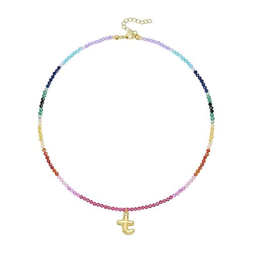 CPAOWEHF Verstellbarer Regenbogen Brudel Brepuld Letter Halskette Mit Farbenfrohen Edelsteinen Perlen 14K Gold Plattiert Strandschmuck Accessoire Frauen Farbenfrohe Strandschmuck CPAOWEHF Verstellbarer Regenbogen Brudel Brepuld Letter Halskette Mit Farbenfrohen Edelsteinen Perlen 14K Gold Plattiert Strandschmuck Accessoire Frauen Farbenfrohe Strandschmuck von CPAOWEHF