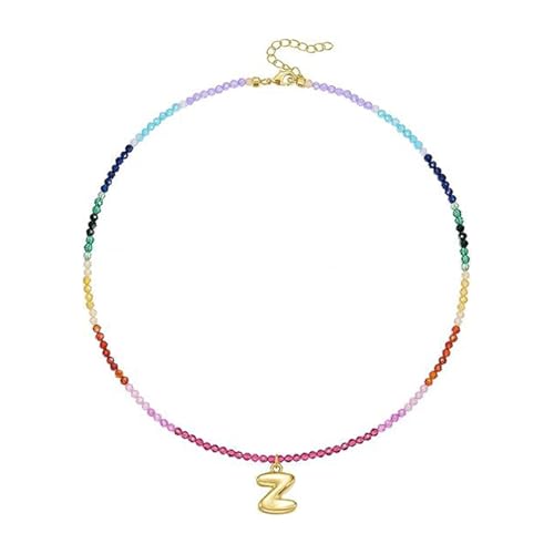 CPAOWEHF Verstellbarer Regenbogen Brudel Brepuld Letter Halskette Mit Farbenfrohen Edelsteinen Perlen 14K Gold Plattiert Strandschmuck Accessoire Frauen Farbenfrohe Strandschmuck CPAOWEHF Verstellbarer Regenbogen Brudel Brepuld Letter Halskette Mit Farbenfrohen Edelsteinen Perlen 14K Gold Plattiert Strandschmuck Accessoire Frauen Farbenfrohe Strandschmuck von CPAOWEHF