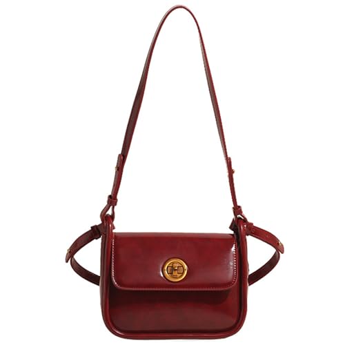 CPAOWEHF Winter Achselhöhlen Tasche Für Frauen Square Retro Pendeln Stilvolle Schulter PU Leder Crossbody Winter Schulter Für Frauen Stilvolle Achselhilfe Handtasche Kleine Quadrat von CPAOWEHF