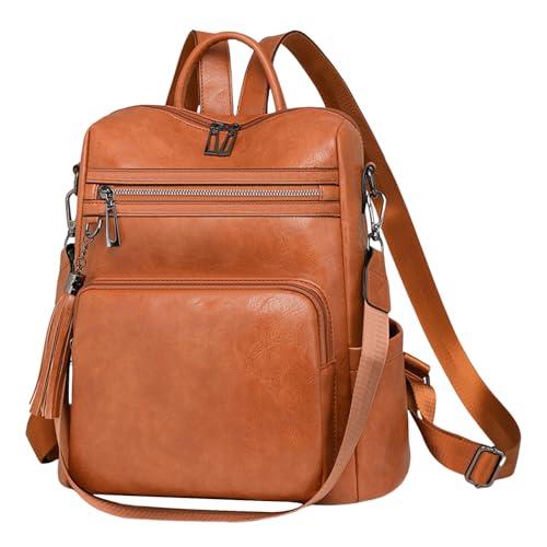 CPAOWEHF Zeitgenössischer PU Leder Rucksack Für Frauen Umhängetasche Casual Handtasche Für Reisen Und Tägliche Verwendung Mit Quasten Charme Verstellbarer Riemenumhängetasche CPAOWEHF Zeitgenössischer PU Leder Rucksack Für Frauen Umhängetasche Casual Handtasche Für Reisen Und Tägliche Verwendung Mit Quasten Charme Verstellbarer Riemenumhängetasche von CPAOWEHF