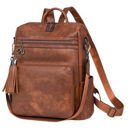 CPAOWEHF Zeitgenössischer PU Leder Rucksack Für Frauen Umhängetasche Casual Handtasche Für Reisen Und Tägliche Verwendung Mit Quasten Charme Verstellbarer Riemenumhängetasche CPAOWEHF Zeitgenössischer PU Leder Rucksack Für Frauen Umhängetasche Casual Handtasche Für Reisen Und Tägliche Verwendung Mit Quasten Charme Verstellbarer Riemenumhängetasche von CPAOWEHF