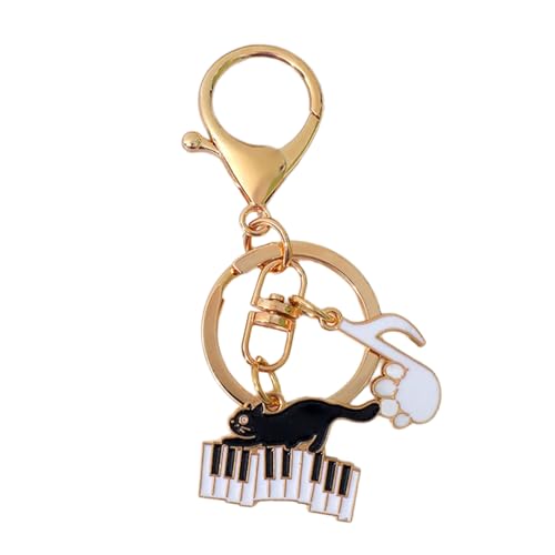 Cats Piano Keyring Music Cats Schlüsselbund Kreative Autokette Musik Note Keyrings Hängende Ornamente Tasche Charme Für Frauenauto Schlüsselkette Note Schlüsselbund Handtasche Charm Piano Keyrings von CPAOWEHF