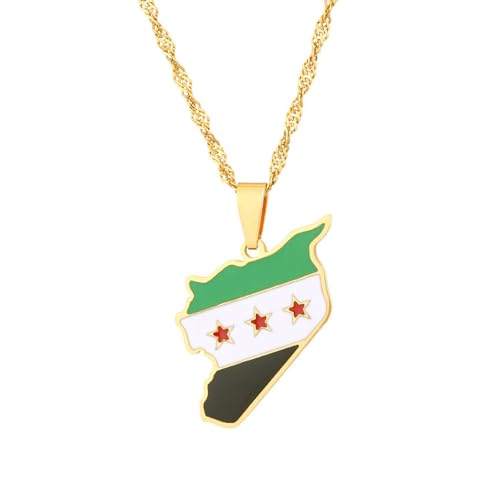 Einzigartige Syrien Karte Designs Halskette Edelstahl Textur Halskette Für Stilvolle Frauen Und Abenteurer Flagge Charme Einzigartige Syrien Karte Designs Halskette Edelstahl Textur Halskette Für Stilvolle Frauen Und Abenteurer Flagge Charme von CPAOWEHF