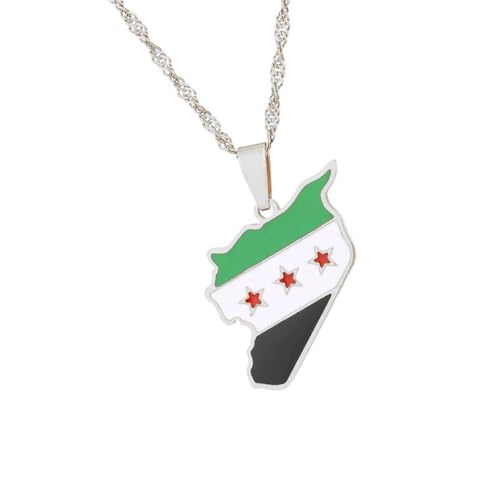 Einzigartige Syrien Karte Designs Halskette Edelstahl Textur Halskette Für Stilvolle Frauen Und Abenteurer Flagge Charme Einzigartige Syrien Karte Designs Halskette Edelstahl Textur Halskette Für Stilvolle Frauen Und Abenteurer Flagge Charme von CPAOWEHF