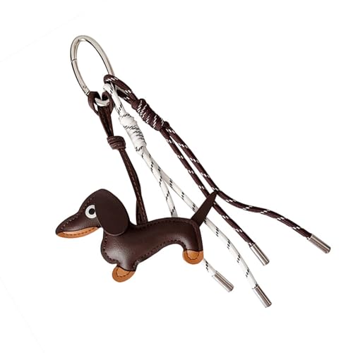Kunstleder Dackel Schlüsselanhänger Anhänger Schlüsselanhänger Taschenanhänger Cartoon Welpe Hund Taschenanhänger Geschenk Für Autoschlüssel Zubehör von CPAOWEHF