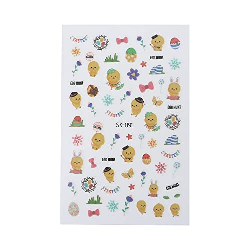 Nagelaufkleber Hase Ei Küken Art Aufkleber Nageldesign Selbstklebende Nagelaufkleber Maniküre Nagelspitzen von CPAOWEHF