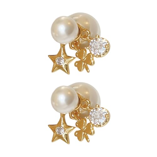 Silberplattierte Sternblumenohrringe Mit Nachahmungsperlen Und Kubikzirkonia Akzenten Für Frauen Party Schmuck Nachahmung Perlen Strassstollen Ohrstollen Ohrstollen von CPAOWEHF