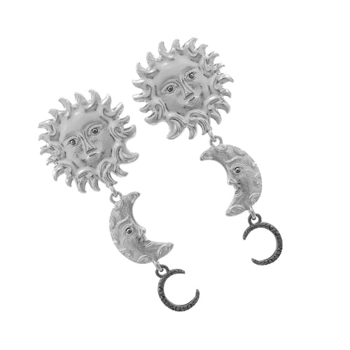 Stilvolle Sonne Mond Ohrringe Mit Geometrischer Anhänger Legierung Sonnenmond Ohrohrschsten Schmuck Für Frauen Urlaubsbehörden Funkelnde Sommerfest Ohrringe von CPAOWEHF