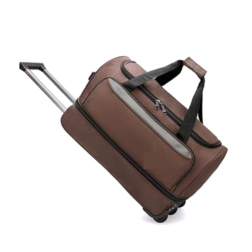 CPARTS Kratzfeste Reise-Trolley-Tasche, tragbare Reisetasche mit großem Fassungsvermögen, Faltbare, wasserdichte Reisetasche zum Einsteigen für Männer und Frauen (Brown) von CPARTS