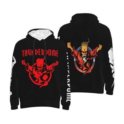 Th*under*do*me Herren-Pullover mit Grafik-Logo, lässiger Pullover, Hoodie, schwarze Sweatshirts für Herren, mit Taschen, weiche Merch-Fans, Kleidung, Hoody für Herren, Tops, 1, L von CPARTS