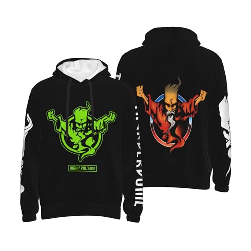 Th*under*do*me Herren-Pullover mit Grafik-Logo, lässiger Pullover, Hoodie, schwarze Sweatshirts für Herren, mit Taschen, weiche Merch-Fans, Kleidung, Hoody für Herren, Tops, 3, M von CPARTS