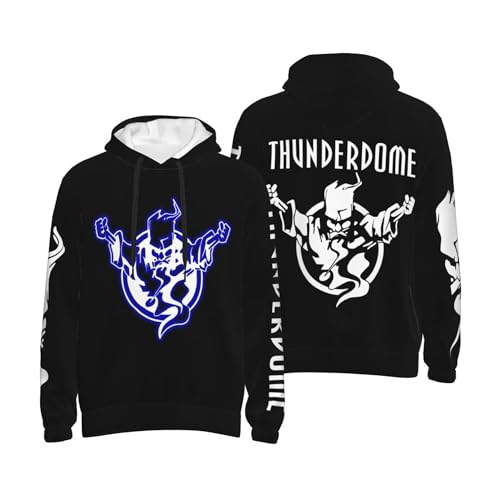 Th*under*do*me Herren-Pullover mit Grafik-Logo, lässiger Pullover, Hoodie, schwarze Sweatshirts für Herren, mit Taschen, weiche Merch-Fans, Kleidung, Hoody für Herren, Tops, 4, L von CPARTS