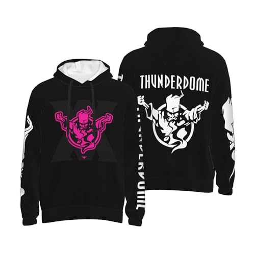 Th*under*do*me Herren-Pullover mit Grafik-Logo, lässiger Pullover, Hoodie, schwarze Sweatshirts für Herren, mit Taschen, weiche Merch-Fans, Kleidung, Hoody für Herren, Tops, 8, XL von CPARTS