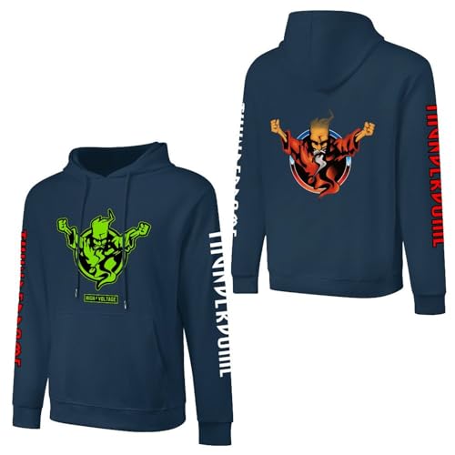 Th*under*do*me Herren-Pullover mit Grafik-Logo, lässiger Pullover, Kapuzenpullover, Baumwoll-Sweatshirts für Herren, mit Taschen, weiche Merch-Fans, Kleidung, Hoody für Herren, Tops, Dunkelblau, S von CPARTS