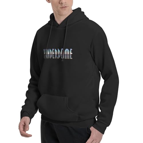 Th*under*do*me Herren-Pullover mit Grafik-Logo, lässiger Pullover, Kapuzenpullover, schwarze Baumwolle, Sweatshirts für Herren, mit Taschen, weiche Merch-Fans, Kleidung, Hoody für Herren, Tops, 27, XL von CPARTS