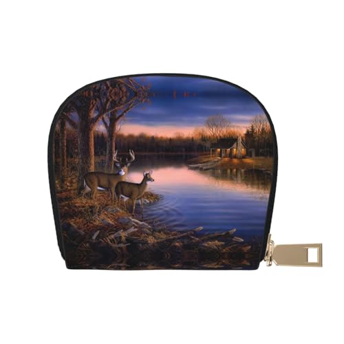 CPEOWZL Nature Wild Animal Deers Print Leder Shell Card Bag Kleine und praktische Aufbewahrungslösung, weiß, Einheitsgröße CPEOWZL Nature Wild Animal Deers Print Leder Shell Card Bag Kleine und praktische Aufbewahrungslösung, weiß, Einheitsgröße von CPEOWZL