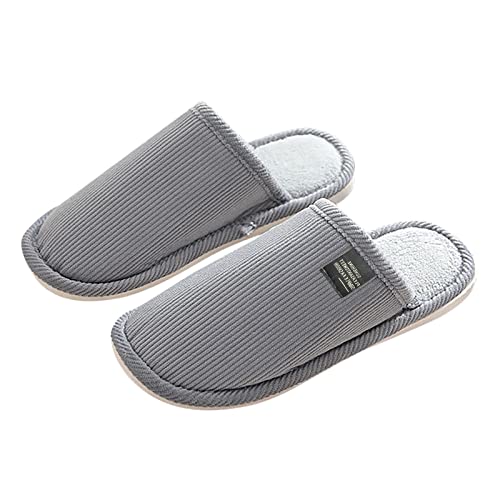 CPIDAH Hausschuhe Damen Winter Herren Weiche Leichte Pantoffeln Bequem Warme Slipper Plüsch Rutschfest Filzhausschuhe Unisex Filzpantoffeln Frauen Hüttenschuhe Hausschlappen Grau 44/45 EU von CPIDAH