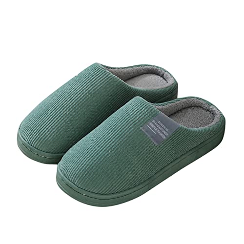 CPIDAH Hausschuhe Damen Winter Herren Weiche Leichte Pantoffeln Bequem Warme Slipper Plüsch Rutschfest Filzhausschuhe Unisex Filzpantoffeln Frauen Hüttenschuhe Hausschlappen Grün 36/37 EU von CPIDAH