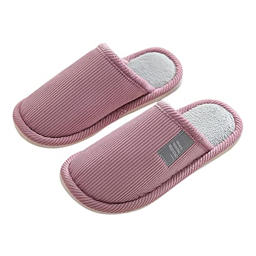 CPIDAH Hausschuhe Damen Winter Herren Weiche Leichte Pantoffeln Bequem Warme Slipper Plüsch Rutschfest Filzhausschuhe Unisex Filzpantoffeln Frauen Hüttenschuhe Hausschlappen Lila 40/41 EU von CPIDAH