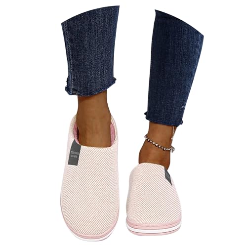 CPIDAH Hausschuhe Damen Winter Herren Weiche Leichte Pantoffeln Bequem Warme Slipper Plüsch Rutschfest Filzhausschuhe Unisex Filzpantoffeln Frauen Hüttenschuhe Hausschlappen Rosa 36/37 EU von CPIDAH