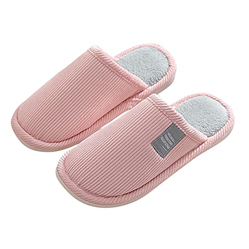 CPIDAH Hausschuhe Damen Winter Herren Weiche Leichte Pantoffeln Bequem Warme Slipper Plüsch Rutschfest Filzhausschuhe Unisex Filzpantoffeln Frauen Hüttenschuhe Hausschlappen Rosa 40/41 EU von CPIDAH